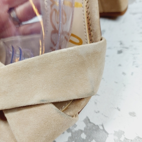 New Sam Edelman Yancy Nude Leather Ankle Strap Sandal X70 - Picture 11 of 12